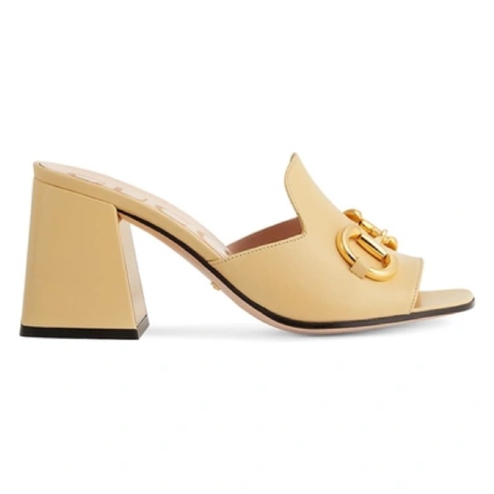 Gucci Baby Horsebit Slide Sandal Size 38 💛 Butter Yellow